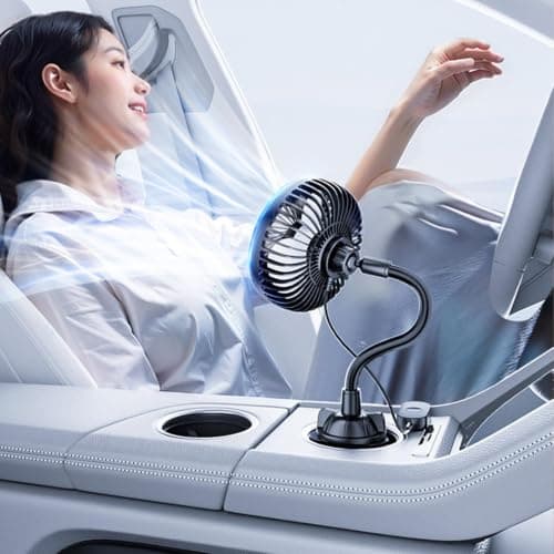 Automotive Cooling Fan - Cup Holder Electric Single Head Vehicle Fan — view 3