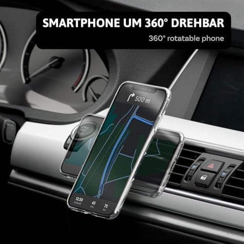 ONEFLOW Premium Magnetic Mobile Phone Holder Car Ventilation for All Ulefone Mobile Phones | Universal Mobile Phone Holder Car Compact Ultra Light and Safe – Magnetic, Black — view 6