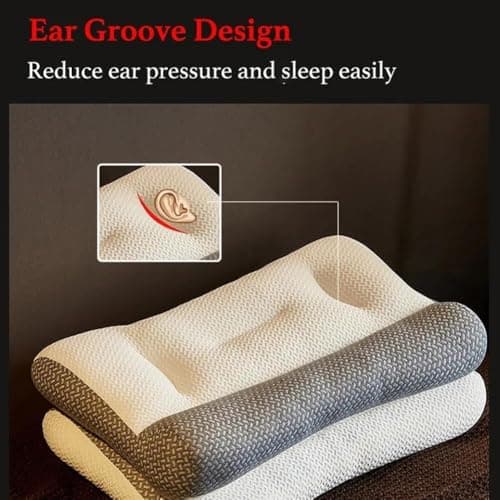 Proease Pillow for Sleep Apnea Orthopedic Deep Sleep Pillows, Pro Ease Sleep Apnea Pillow, Super Ergonomic Pillows for Neck and Shoulder, Side, Back, Stomach Sleepers (Grey) — view 3