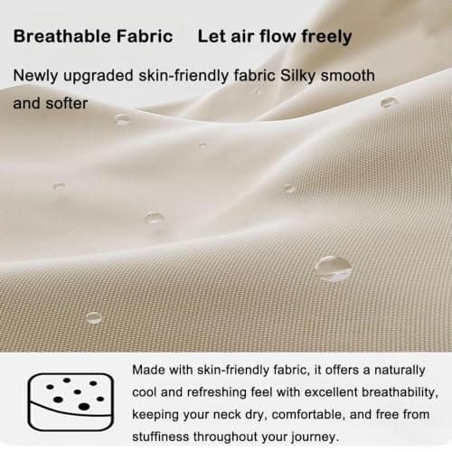 360° Ergonomic Memory Foam Travel Neck Pillow, Slide Adjustable Reversible Breathable Washable Pillow with Compact Storage Case for Airplane Car Office, Purple — view 6