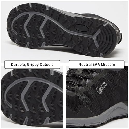 NORTH RIDGE Men's Pacer TR Trail Running Shoes, Waterproof, Recycled Polyester and Nylon Mesh Upper, High Traction Sole (Black, UK Footwear Size System, Adult, Men, Numeric, Medium, 7) — view 5
