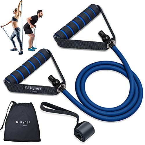 Cikyner Resistance Tube with Handles, Single Exercise Band with Carring Bag