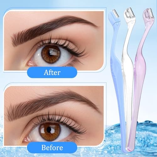 6Pcs Eye Brow Razor, Small Razors for Women, 5.1"Face Razors for Women, Mini Razor with Safety Cap for Makeup Face Care (Multicolor) — view 6