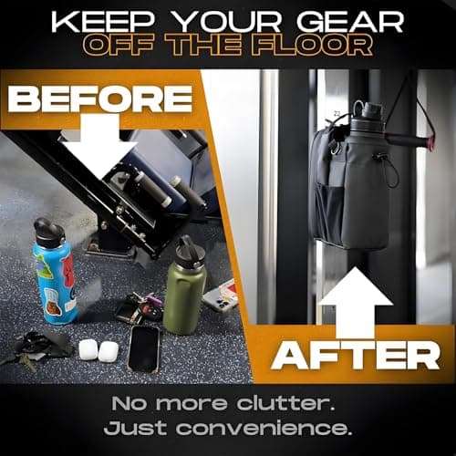 Earnmore Magnetic Gym Bag, Large Capacity Magnetic Carry Bag, with Phone Pocket, Portable Gym Bag, Gym Pouch for Water Bottle, Organizer, Black, Sporty — view 6