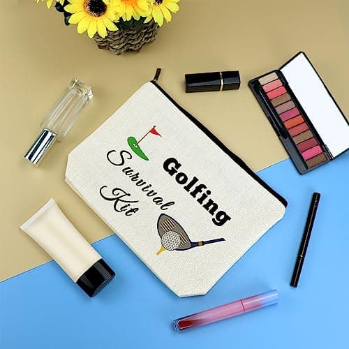 Golf Gift Makeup Bag Golf Team Gifts for Women Golfs Lover Inspirational Gifts Cosmetic Bags Lady Golfs Gift Christmas Birthday Present for Player Golfer Friend Female Travel Makeup Pouch — view 3