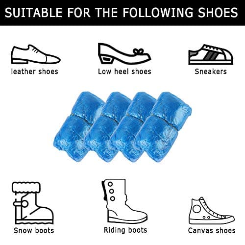200pcs Shoe Covers Disposable Overshoes Carpet Shoe Protectors Shoe Covers Protection Plastic Overshoes Waterproof for Indoor Outdoor, Protects Carpets Floors — view 5