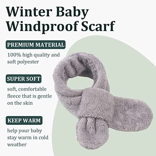 Pesaat Winter Kids Fleece Scarf Solid Baby Neck Warmer for Toddler 1-6Y — view 2