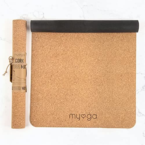 Myga Cork Yoga Starter Set - Cork Mat, 2 Blocks & Metal Strap for Hot Yoga, Pilates & Fitness - Royal Blue — view 2