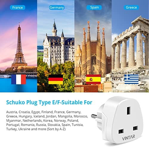 VINTAR UK to European Plug Adapter, 3 Pin to 2 Pin Travel Adaptor, 2 Pack — view 5