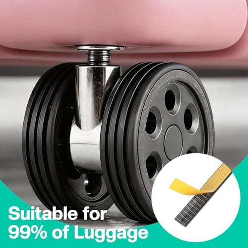 Thinp 8 Pcs Luggage Wheel Covers, Suitcase Wheel Covers Luggage Wheels Protector Cover for 2-2.4" Spinner Wheels Noise-Reducing Protectors Universal Fit for Suitcases & Office Chair Casters(Black) — view 4