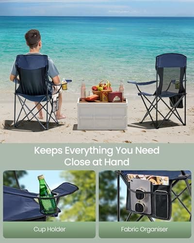 SONGMICS Camping Chairs Set of 2, High Backrest, Weight Capacity 150 kg — view 6