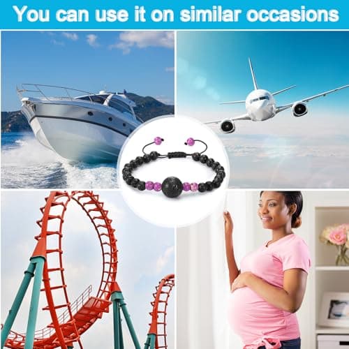 Sureio 6 Pcs Motion Sickness Bracelets Cruise Essentials, S, Glass — view 5