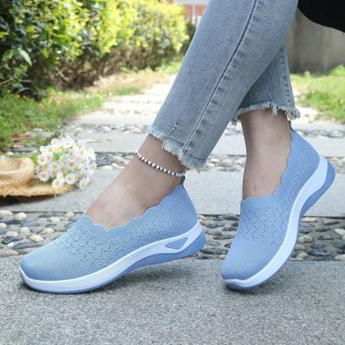 Womens Slip On Trainers Comfortable Walking Shoes Casual Sneakers — view 5