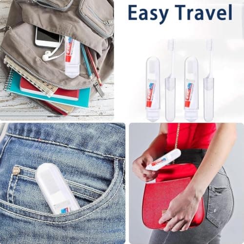 10-Pack,Travel Toothbrush Set,Foldable Mini for Toothbrush Travel, Soft — view 6