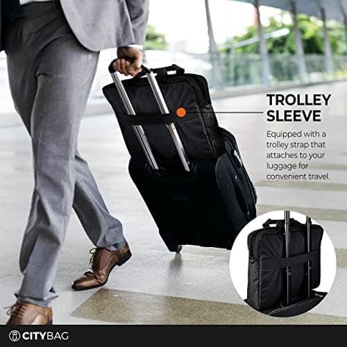Laptop Shoulder Bag For 15.6 Inch Laptops - Modern 15 Inches Laptop Messenger Bag, Business Briefcase Laptop Bag - Compact Tablet/Computer Carrying case For All 15 Laptop Brands In The UK — view 4