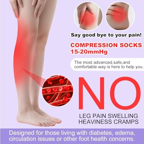 Zuimei 6 Pairs Compression Socks for Women and Men 15-20 mmHg Graduated Flight Socks Stylish Colors for Travel Work Running, Nurses, Pregnancy Everyday Relief M — view 6