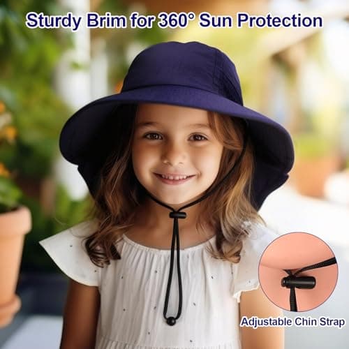 ViEinkaufen 2 Pcs Toddler Kids Sun Hat UPF 50+ Sun Protection, 2-7 Years — view 4
