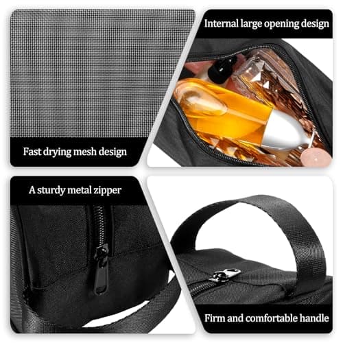 Mesh Shower Caddy Bag, Portable Travel Mesh Toiletry Bag with Zipper, Quick Dry Toiletry Organizer Tote for Women Men Gym Travel Camping College Dorm Room Bathroom — view 3
