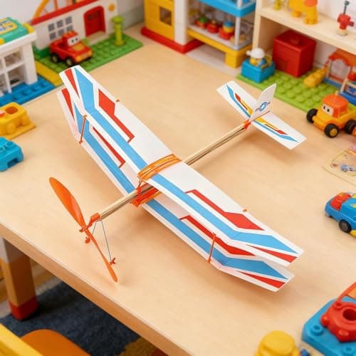 Rubber Band Airplane,Play Aircraft | Rubber Band Powered Glider Airplane Model | for Kids Boys Girls Students Adults Outdoor Camping Garden Sports — view 3