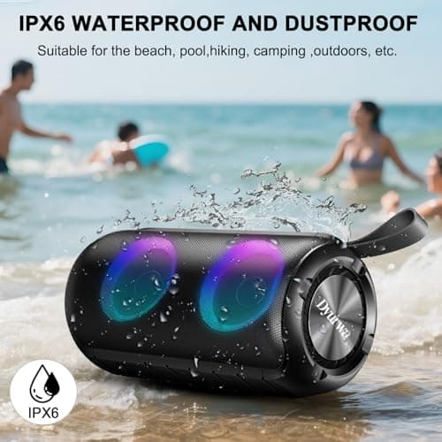 Dyurwa Portable Bluetooth Speaker with 24W Stereo Sound, Speakers Wireless Bluetooth 5.3 with 12H Playtime, IPX6 Waterproof and RGB lights, Built-in Mic Outdoor Speaker for Home/Hiking/Party/Travel — view 5