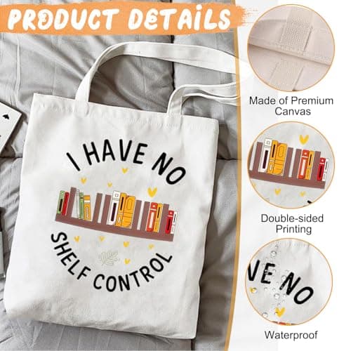 Onperpoe Book Lover Gifts Set, Canvas Bag and Stainless Steel Insulated Cup with Straw and Lid, Double Wall Vacuum Travel Coffee Tumbler Set Books Tote Bag Gifts for Book Lovers — view 4
