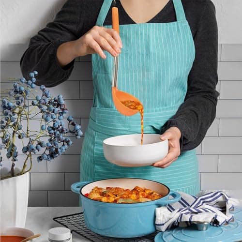 7PCS Cooking Utensil Set, Stainless Steel Handles, Silicone Non-Toxic BPA-Free, Kitchen Spatulas, Kitchen Tools Gift Set for Nonstick Cookware Food-Grade Heads - Silicone Gadgets (Orange) — view 4