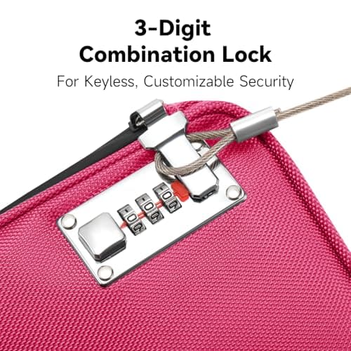 KOSMCCO Anti Theft Beach Locking Bag, Portable Travel Safe, Rose Red — view 4