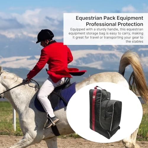 Fenteer Horse Riding Tall Boot Bag, Tall Boots Carry Pouch Organizer Oxford Home Protection Equestrian Pack Equipment Portable Carry Pouch for Sports Shows Trip Shoes,Red — view 4