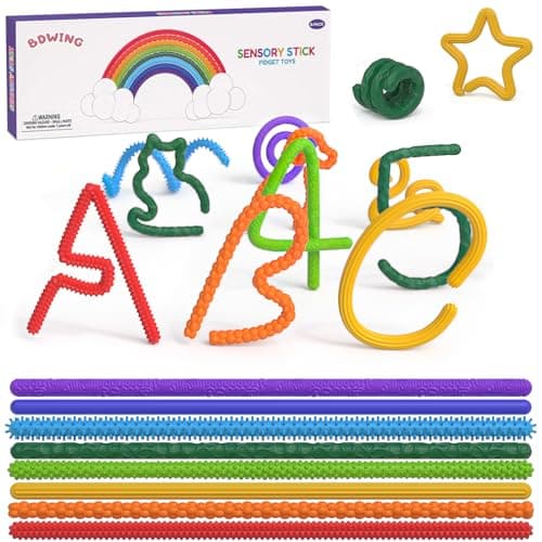 BDwing Fidget Toys Sensory Sticks, 8 Pack Textured Silicone Sensory Toys for ADHD, Autism and Stress Relief , Anti-Stress Toys for Children & Adults