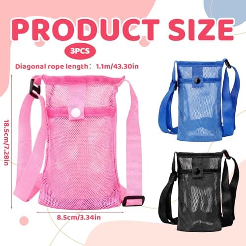 3-Piece Water Bottle Holder with Strap, Water Bottle Holder, Adjustable Shoulder Carrier for Outdoor Adventures, Hands-Free Hydration Solution, Ideal for Hiking and Fitness Activities — view 2
