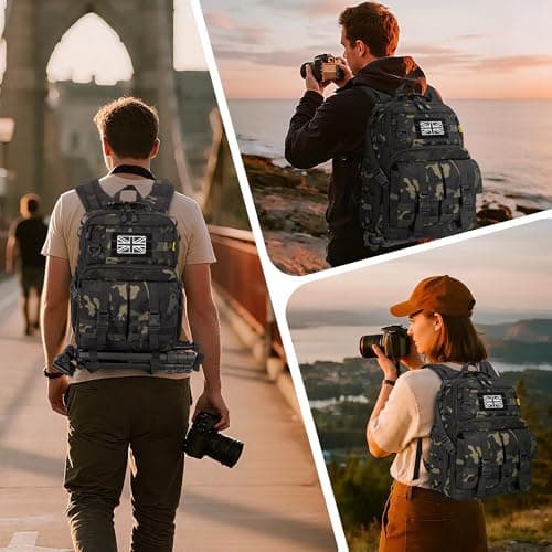 OUUTMEE Tactical Camera Backpack, Camera Rucksack with Waterproof Cover — view 6