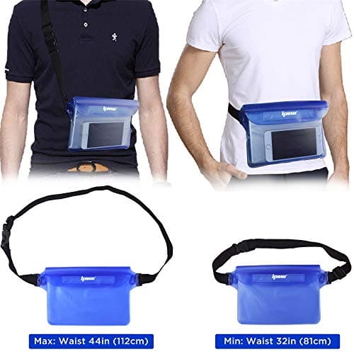 ipow [2 Pack] Waterproof Pouch Bag Case Waist Strap for Beach, Swim, Boating, Kayaking, Hiking, Etc - Protect iPhone, Cellphone, Camera, Cash, Passport, Document from Water, Sand, Snow, Dust and Dirt — view 5