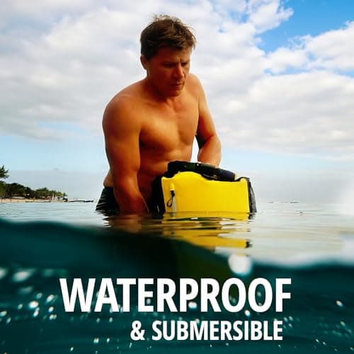 OverBoard Black Explorer Waterproof Backpack 30L Bundle| Roll Top Floating Dry Bag for Kayaking, Beach, Boating, Hiking, Rafting| Includes Waterproof Phone Case and Backpack Organiser (Black,30 Litre) — view 4