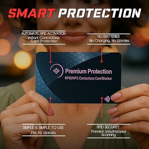 KF-Premium RFID Blocking Cards, Bank & Credit Card Protector, 2 Pack, Pink — view 3