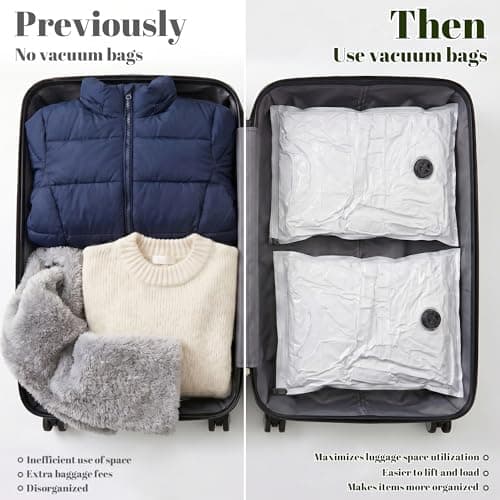 2 Pack Hand Roll Vacuum Bags Oxford Fabric Portable for Travel — view 5