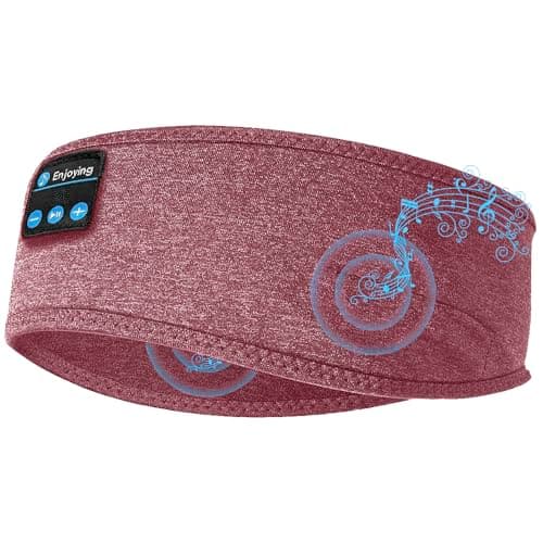 Sleep Mask Headphones Bluetooth Headband for Men & Women - Eye Mask for Travel, Nap, Meditation, Relaxation (Red)