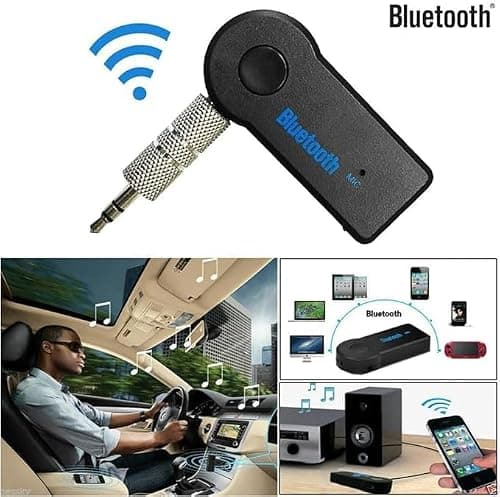 Wireless Bluetooth 3.5mm AUX Adapter, Noise Cancelling,Portable Audio WirelessTransmitter PC home Stereo, Car Receiver With Microphone, Hands-free Calls, Plug and Play — view 4