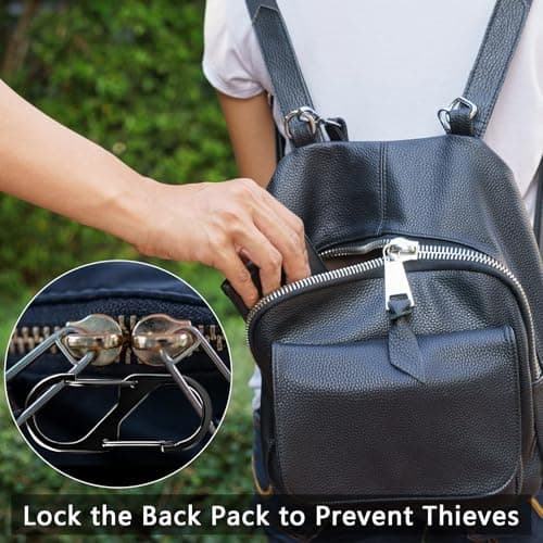 6 Pack Zipper Locks with Carabiner Clip - Small Lock for Luggage and Backpacks, Theft Deterrent Travel Locks, Zipper Clips Anti Theft, Bag Lock for Traveling Bags and Handbags — view 3