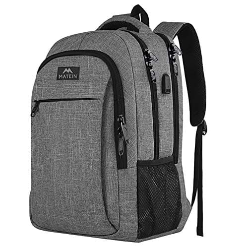MATEIN Travel Laptop Backpack, Work Bag Lightweight Laptop Bag, Grey — view 4