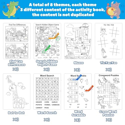Kalysky 24 Pack Activity Book, Mini Activity Books for Kids Party Favours — view 4