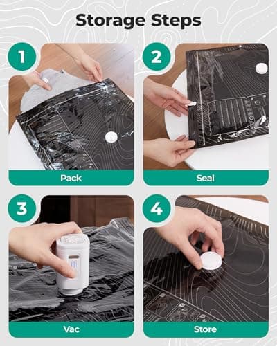 BAGSMART Travel Vacuum Storage Bag with Pump, 9 Pack Compression Saver Bag — view 5