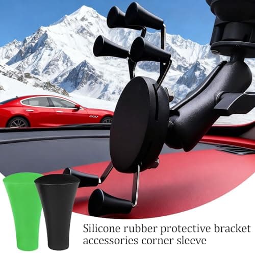 8 Pack Rubber Cap Silicone Tips Replacement Parts Piece,Silicone Cap Sets,Mobile Phone Holder Rubber Tips Fits for Ram X-Grip Mounts,Non-Slip Phone Holder Accessories (4 Black + 4 Green) — view 5