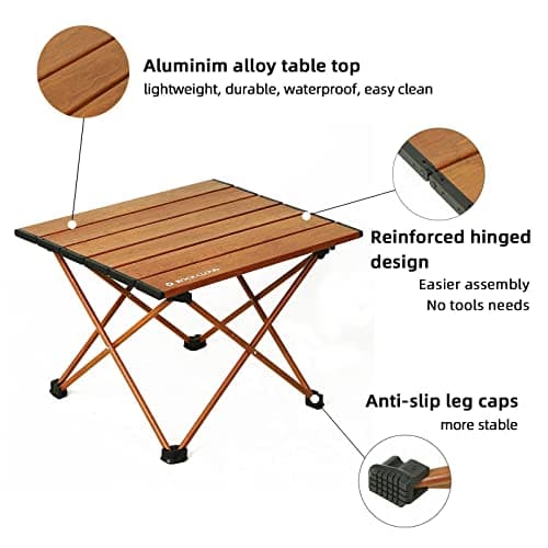 ROCK CLOUD Aluminum Ultralight Folding Camp Table for Camping, Hiking, Backpacking, Picnic, Beach, Indoor Use — view 5