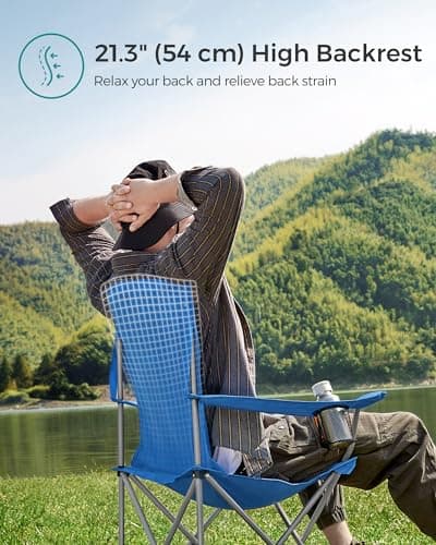 SONGMICS Set of 2 Folding Camping Chairs, Max. Load Capacity 150 kg — view 4