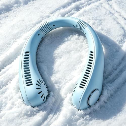 Rechargeable Neck Fan Bladeless Portable USB Rechargeable | Personal Cooling Around The Neck Fan for Home Office Outdoor Beach Camping Hiking Travel Picnic Vacation (Blue) — view 3