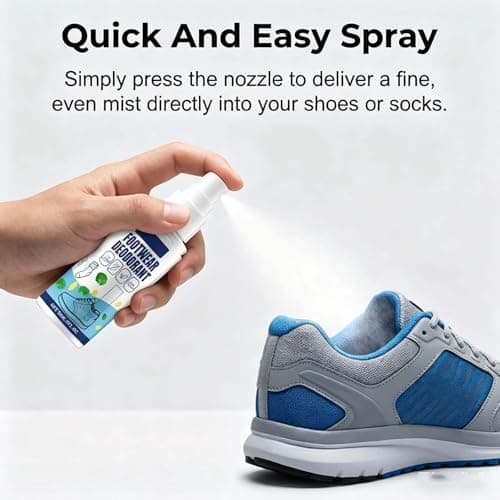 Shoe Spray Deodorizer 30ml, Odour Neutraliser for Socks Trainers Boots, Quick Dry No Residue, Fresh Mint Scent, Portable Footwear Freshener (1PC) — view 3