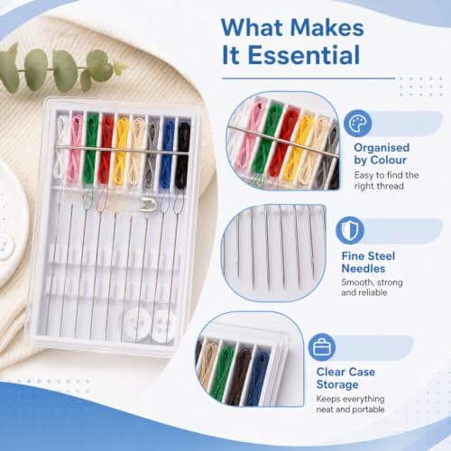 Pre-Threaded Needle Kit 20 Pcs Assorted Colour Travel Sewing Kit — view 3