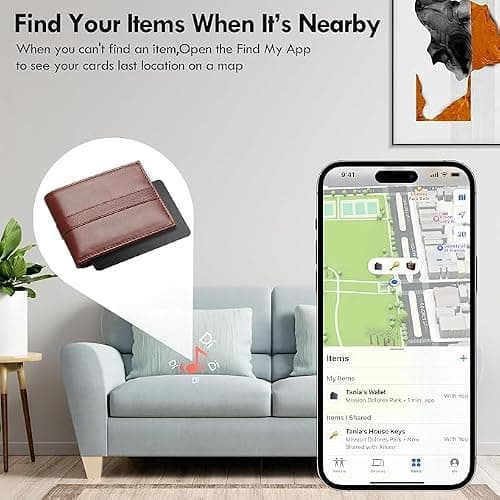 UCard Wallet Tracker Card,Smart Bluetooth Item Finder-Locator Item Compatible with Find My (iOS only),Wireless Rechargeable,IP67 Waterproof,Locator for Wallet, Luggage,Suitcase,Bags,Passport,Backpack — view 4
