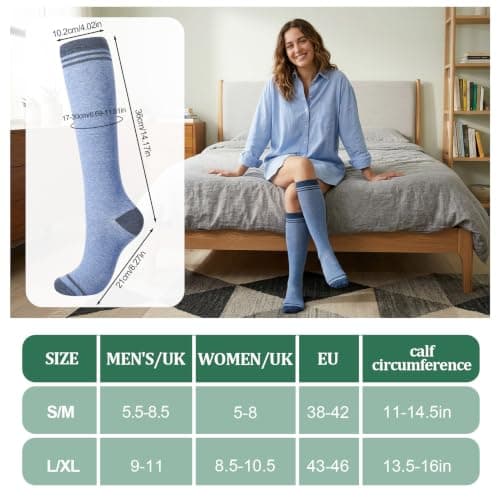 Zuimei 3 Pairs Compression Socks for Women & Men S/M — view 6