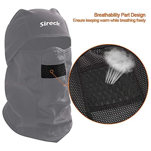 Sireck Cold Weather Balaclava Ski Mask, Water Resistant and Windproof Fleece Thermal Face Mask, Hunting Cycling Motorcycle Neck Warmer Hood Winter Gear for Men Women — view 5
